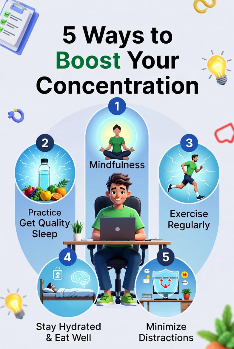 Five Best Ways To Boost Up Concentration